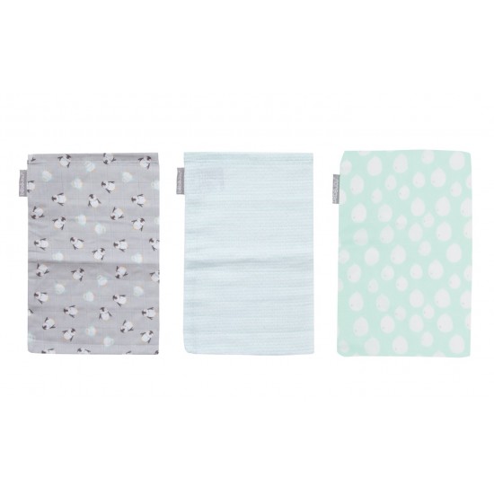 Set 3 manusi hidrofile Lou-Lou din muselina bambus Bebe Jou
