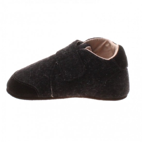 Dark Grey 28 - Papuci din lana cu scai si talpa antiderapanta - En Fant 