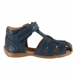 Plain Small Navy 24 - Sandale din piele cu inchidere velcro pentru copii - En Fant