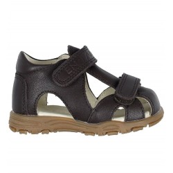 Uranus Brown 21 - Sandale din piele cu inchidere velcro pentru copii - En Fant