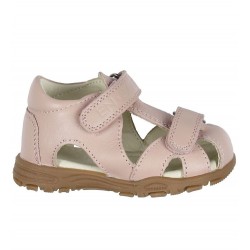 Uranus Light Rose 22 - Sandale din piele cu inchidere velcro pentru copii - En Fant