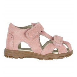 Uranus Rose Suede 23 - Sandale din piele cu inchidere velcro pentru copii - En Fant