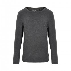 Dark Grey Melange 116 - Bluza fina de corp din bambus  - Minymo