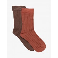 Set 2 sosete medii cu bambus pentru copii 15/18 - Sweet Cocoa - Minymo 