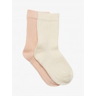 Set 2 sosete medii cu bambus pentru copii 15/18 - Soft Rose - Minymo  Set 2 sosete medii cu bambus pentru copii 15/18 - Soft Rose - Minymo