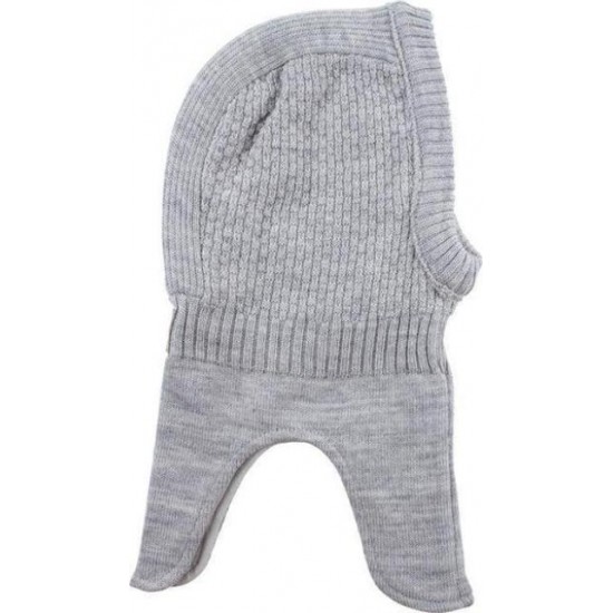 Cagula copii lana merinos tricotata superwash captusita cu bumbac - Nordic Label - Grey Melange