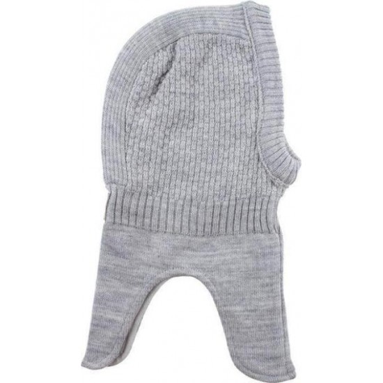 Cagula copii lana merinos tricotata superwash captusita cu bumbac - Nordic Label - Grey Melange Cagula copii lana merinos tricotata superwash captusita cu bumbac - Nordic Label - Grey Melange