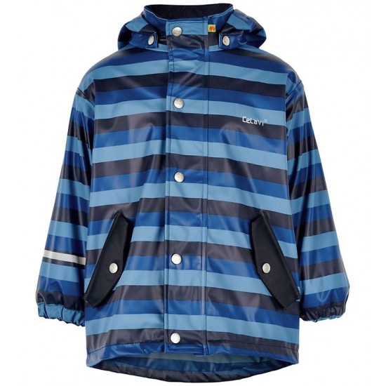 Jacheta copii PU impermeabila, cu interior de bumbac, pentru ploaie si vant - CeLaVi - Jersey Stripes 110