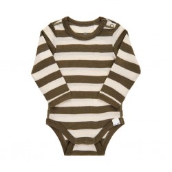 Stripped Olive 100 - Body din lana merinos  