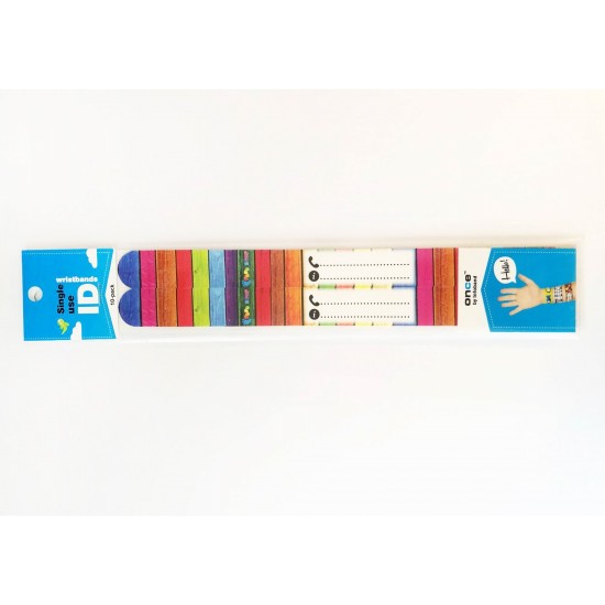 Curcubeu - set 10 bratari de unica folosinta - Bratara de identificare pentru copii Infoband  