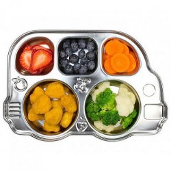 Tavita compartimentata cu capac - Din Din Smart Bus Platter - Innobaby - Orange