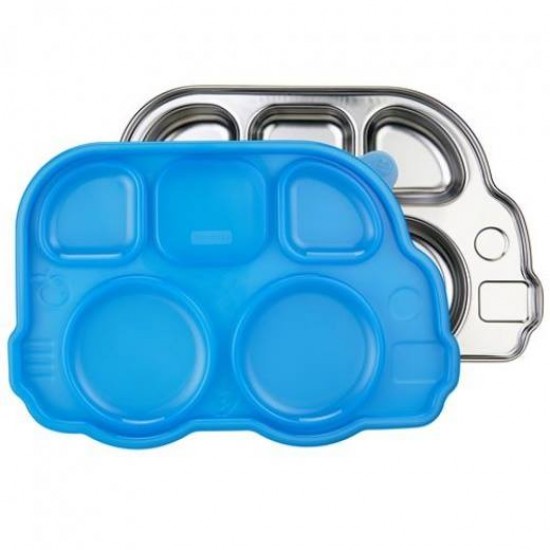 Tavita compartimentata cu capac - Din Din Smart Bus Platter - Innobaby - Blue Tavita compartimentata cu capac - Din Din Smart Bus Platter - Innobaby - Blue