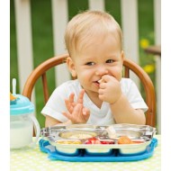 Tavita compartimentata cu capac - Din Din Smart Bus Platter - Innobaby - Blue Tavita compartimentata cu capac - Din Din Smart Bus Platter - Innobaby - Blue