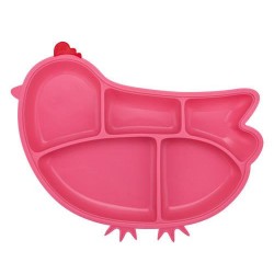 Tavita compartimentata din silicon, cu ventuza - Innobaby - Chicken Pink Tavita compartimentata din silicon, cu ventuza - Innobaby - Chicken Pink