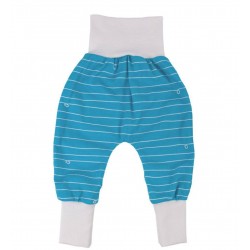 Blue White Wave 50/56 - Pantaloni Salvari Joga subtiri din bumbac organic - Iobio 