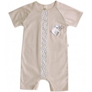 Sand 62/68 - Playsuit din bumbac organic GOTS cu broderie - Iobio  Sand 62/68 - Playsuit din bumbac organic GOTS cu broderie - Iobio