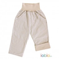 Palermo Karo Sand Blue 62/68 - Pantaloni Salvari din bumbac organic - Iobio  Palermo Karo Sand Blue 62/68 - Pantaloni Salvari din bumbac organic - Iobio