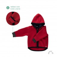 Milo Ruby 74/80 - Jacheta din lana merinos organica cu fermoar si buzunare - tumble/boiled wool - Iobio  Milo Ruby 74/80 - Jacheta din lana merinos organica cu fermoar si buzunare - tumble/boiled wool - Iobio