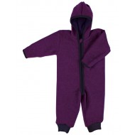 Plum 86/92 - Overall din lana merinos organica - tumble/boiled wool - Iobio  Plum 86/92 - Overall din lana merinos organica - tumble/boiled wool - Iobio