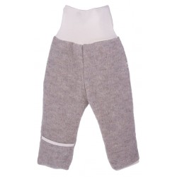 Caffe Latte 74/80 - Pantaloni din lana merinos organica - wool fleece - Iobio