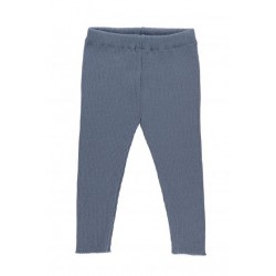 SAM Grey-Blue 110/116 - Pantaloni din lana merinos rib - Iobio