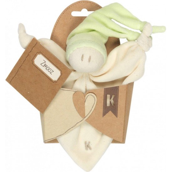 Jucarie zornaitoare textila din bumbac organic Keptin Jr - Little Zmooz Lime