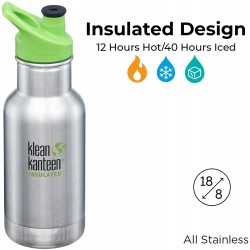 Kid Classic Narrow Hawaiian Ocean - Termos din otel inoxidabil 355 ml cu capac sport - Klean Kanteen  Kid Classic Narrow Hawaiian Ocean - Termos din otel inoxidabil 355 ml cu capac sport - Klean Kanteen