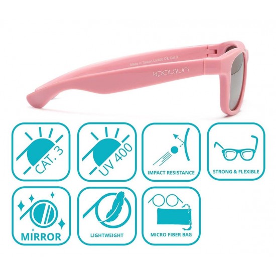 Wave 3/10 ani - Neon Green - Ochelari de soare pentru copii -  Koolsun