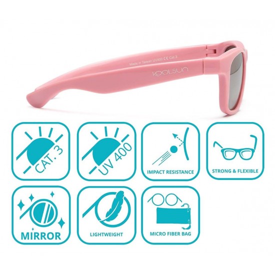 Wave 1/5 ani - Pink Sachet - Ochelari de soare pentru copii -  Koolsun