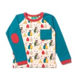 Bluzita din bumbac organic - Little Green Radicals - Midnight Blue Bear Necessities 2/3 ani