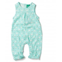 Salopeta de muselina bumbac organic - Little Green Radicals - Flying Free 12/18 luni