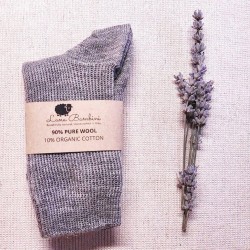 Sosete medii Pia pentru copii - lana+bumbac organic 26/28 - Lana Bambini - Grey