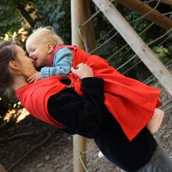 Sling cu inele din in - Mamagolo - Rosu