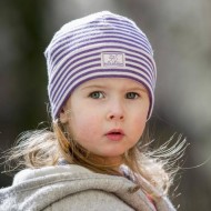 Fes Purple Stripes din lana merinos si matase 46 Fes Purple Stripes din lana merinos si matase 46