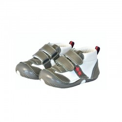 Grey White 23 - Ghete din piele cu velcro - Rose et Chocolat 