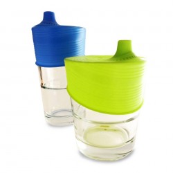 Set 2 capace universale silicon cu cioc- Silikids - Blue&Lime Set 2 capace universale silicon cu cioc- Silikids - Blue&Lime
