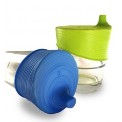 Set 2 capace universale silicon cu cioc- Silikids - Blue&Lime Set 2 capace universale silicon cu cioc- Silikids - Blue&Lime