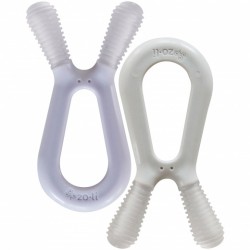 Set 2 jucarii Bunny Lilac/Ash pentru dentitie si masaj gingii Set 2 jucarii Bunny Lilac/Ash pentru dentitie si masaj gingii
