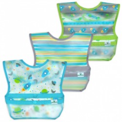 Aqua Space - Set 3 bavetele impermeabile Wipe off - Green Sprouts  Aqua Space - Set 3 bavetele impermeabile Wipe off - Green Sprouts