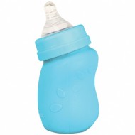 Biberon inclinat din sticla cu protectie de silicon 147ml - Green Sprouts - Aqua Biberon inclinat din sticla cu protectie de silicon 147ml - Green Sprouts - Aqua