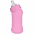 Biberon inclinat din sticla cu protectie de silicon 210 ml - Green Sprouts - Pink