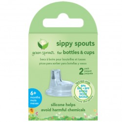 Set 2 rezerve cu cioc din silicon pentru cana cu interior din sticla - Green Sprouts   Set 2 rezerve cu cioc din silicon pentru cana cu interior din sticla - Green Sprouts