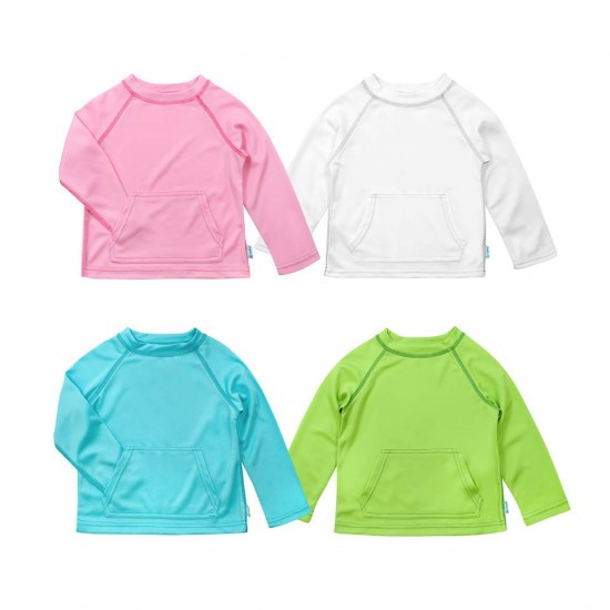 White  3T/4T - Bluza tehnica SPF50+ Breatheasy Stay Cool Green Sprouts by iPlay
