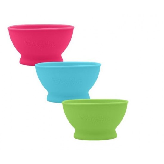 Bol de invatare - Learning Bowl - Green Sprouts - Pink