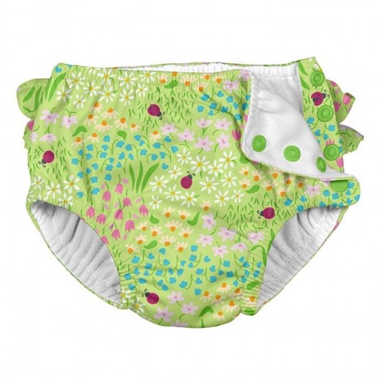 Scutec fete refolosibil Green Flower Patch SPF 50+ pentru inot (cu volanase) Green Sprouts by iPlay Scutec fete refolosibil Green Flower Patch SPF 50+ pentru inot (cu volanase) Green Sprouts by iPlay
