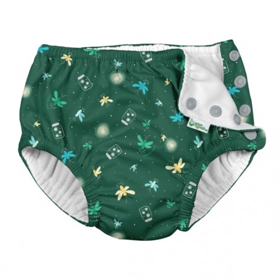 Green Fireflies 4T - Slip inot SPF 50+ refolosibil, cu capse Green Sprouts by iPlay 