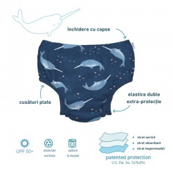 Coral Dino 6 luni - ECO Slip copii SPF 50+ pentru inot Green Sprouts by iPlay