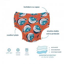 Tea Floral 24 luni - ECO Slip copii SPF 50+ refolosibil, cu capse Green Sprouts by iPlay