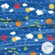 Royal Blue Sea Friends 0/6 luni - Palarie baieti SPF 50+ cu snur reglator Green Sprouts by iPlay