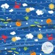 Royal Blue Sea Friends 18 luni - Slip baieti SPF 50+ refolosibil, cu capse Green Sprouts by iPlay 